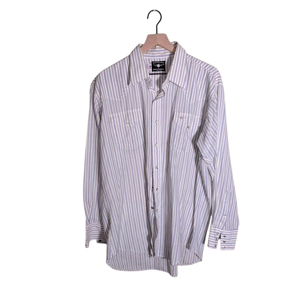 VINTAGE FLYING R RANCHWEAR men’s pearl snap western cowboy button down XL